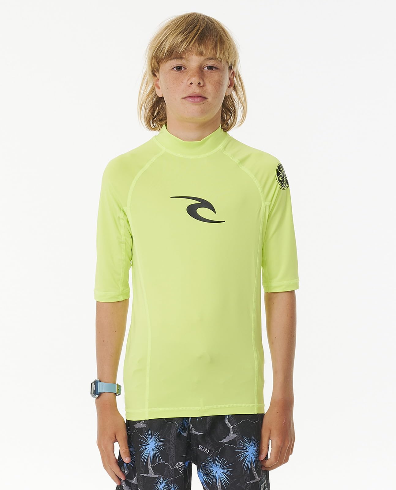 Rip Curl Boys' Brand Wave UPF 50 Short Sleeve Rashguard - Image 2
