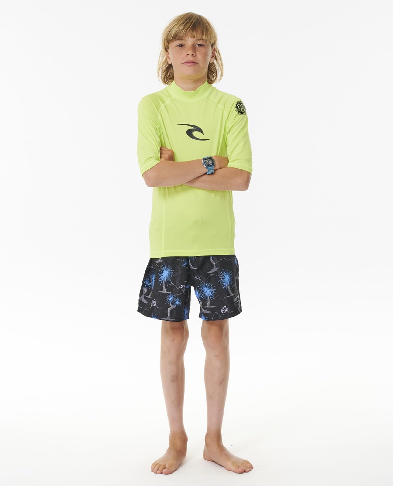 Rip Curl Boys' Brand Wave UPF 50 Short Sleeve Rashguard - Image 5