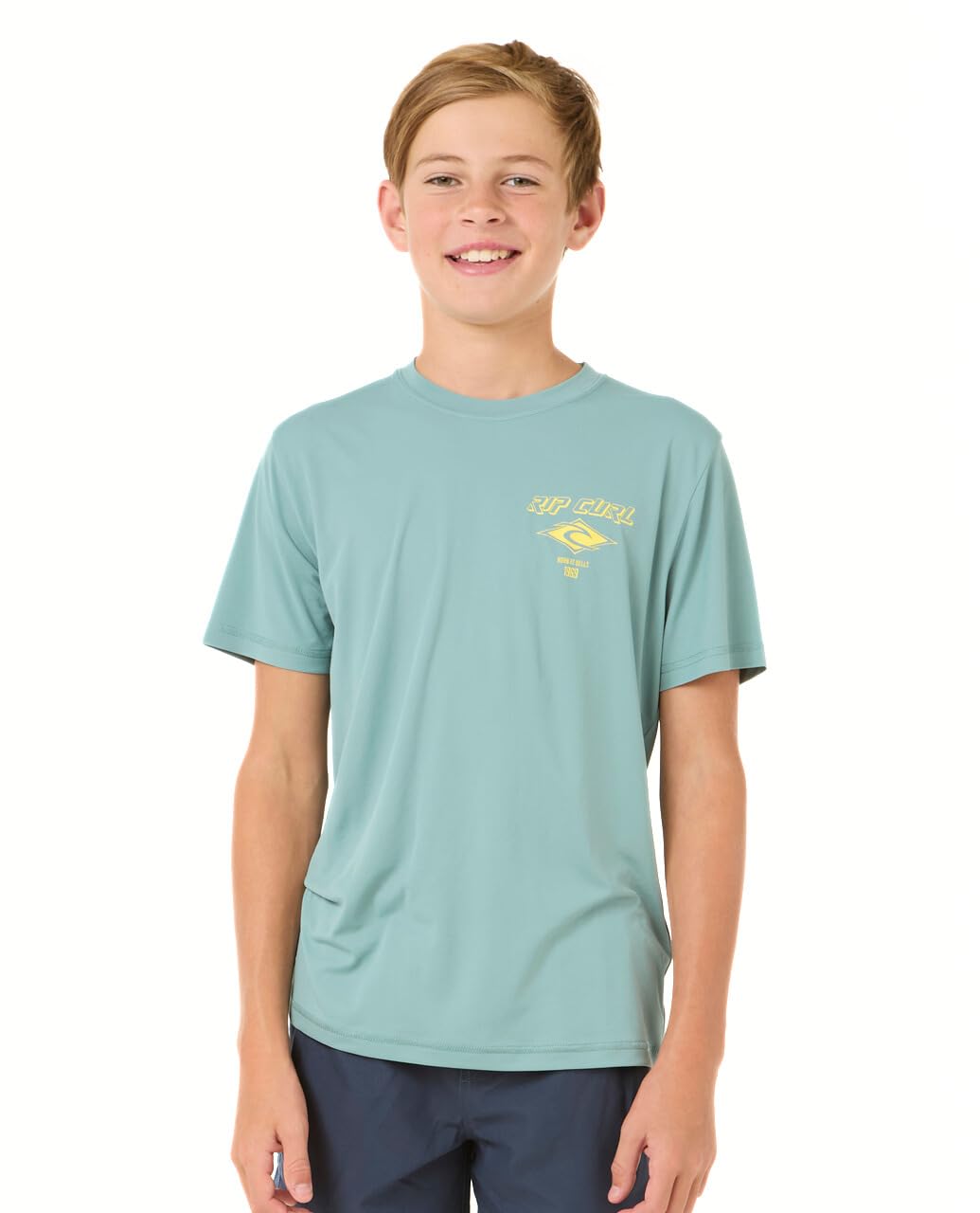 Rip Curl Boys' Icons Surflite UPF 50+ Sun Protection Short Sleeve Rashguard