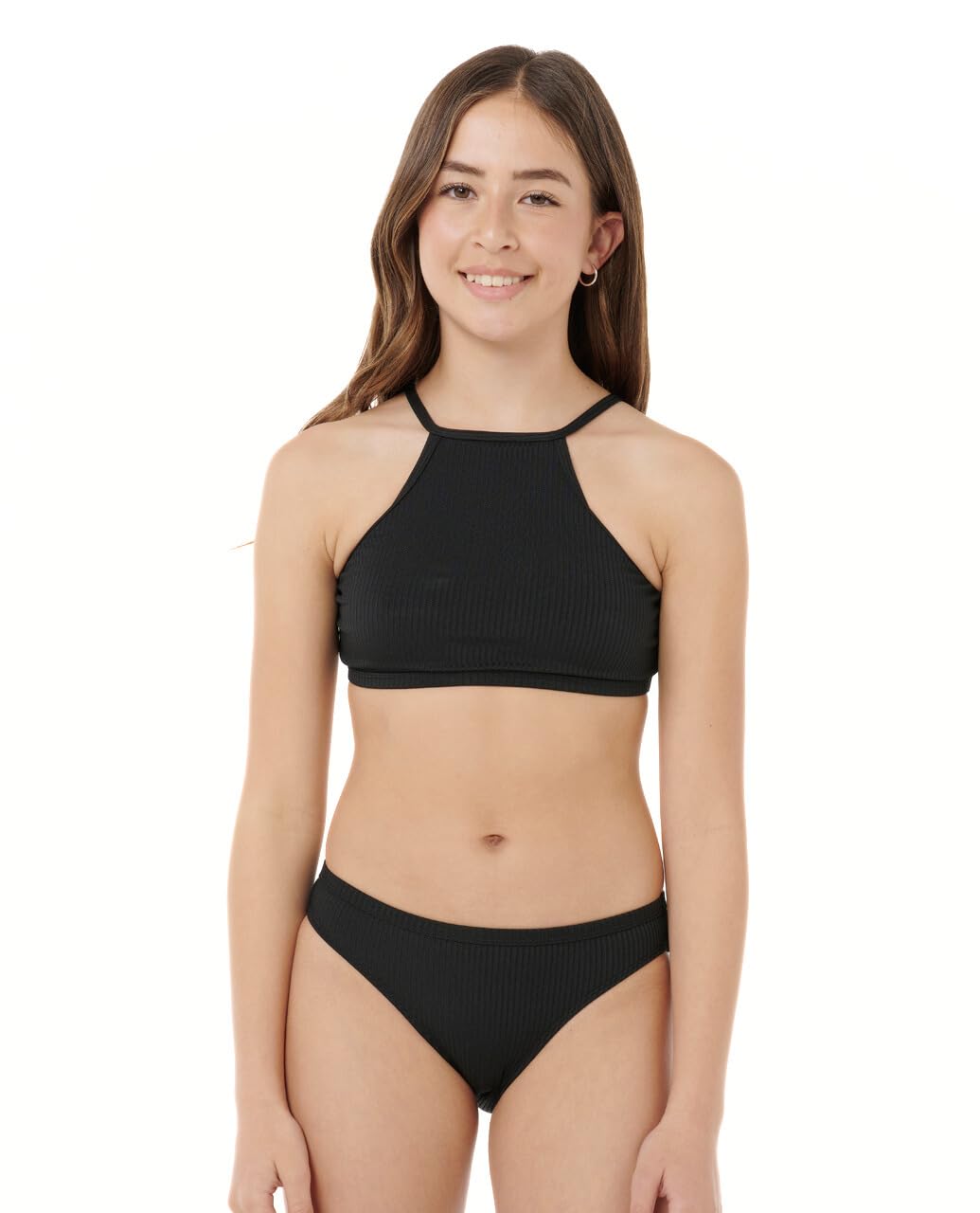 Rip Curl Girls' Premium Ribbed Swimsuit Bikini Set