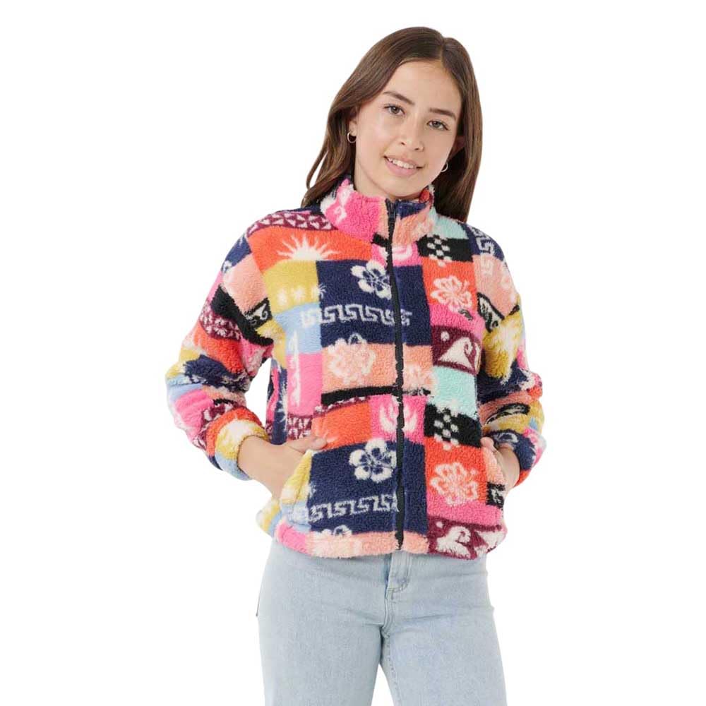 Rip Curl Keepsakes Girls Polar Fleece Jacket, Multi-Colored, 14