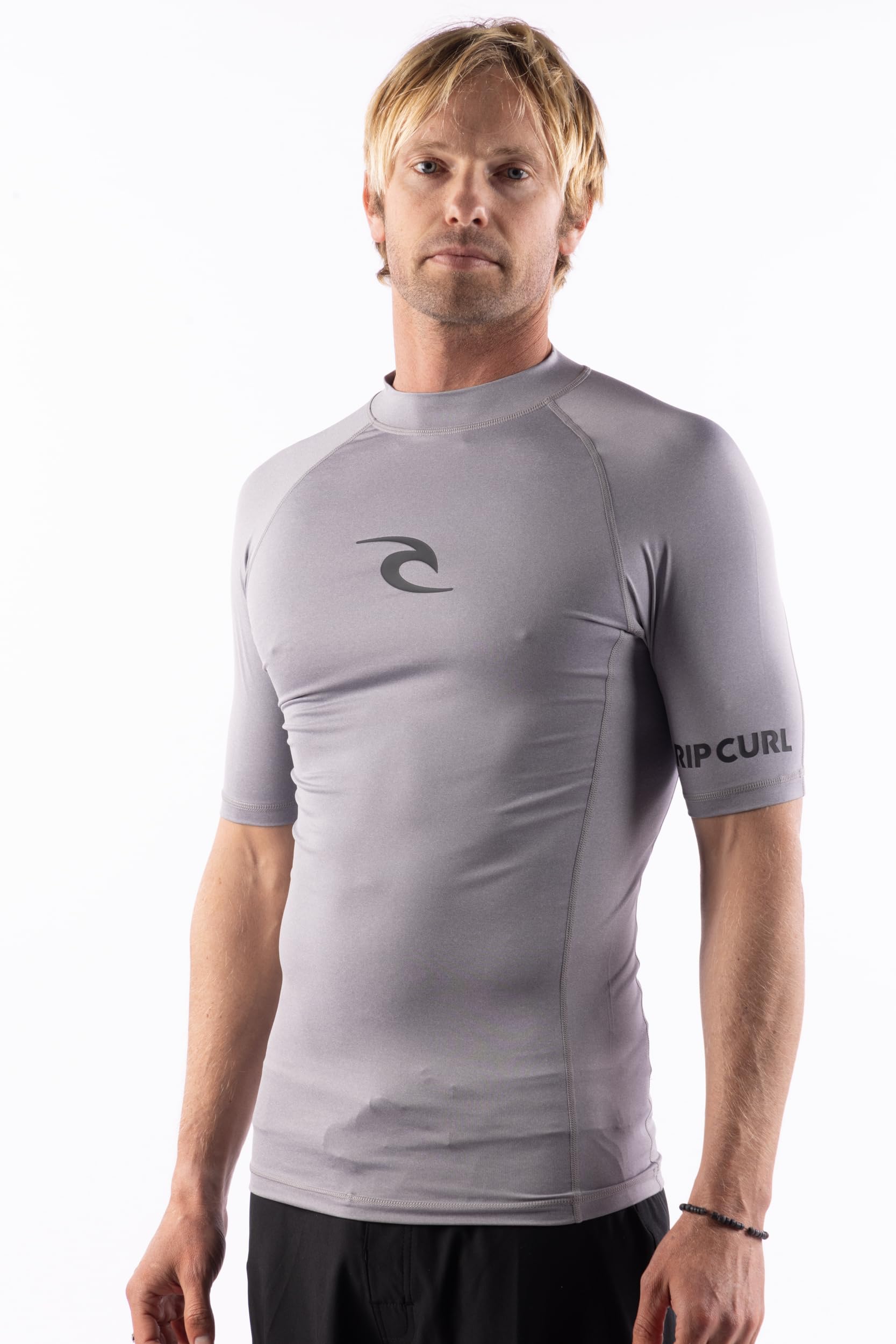 Rip Curl Men's Standard Short Sleeve Rashguard-UPF 50+ Sun Protection Surf Shirt, Tight Fit Rash Vest