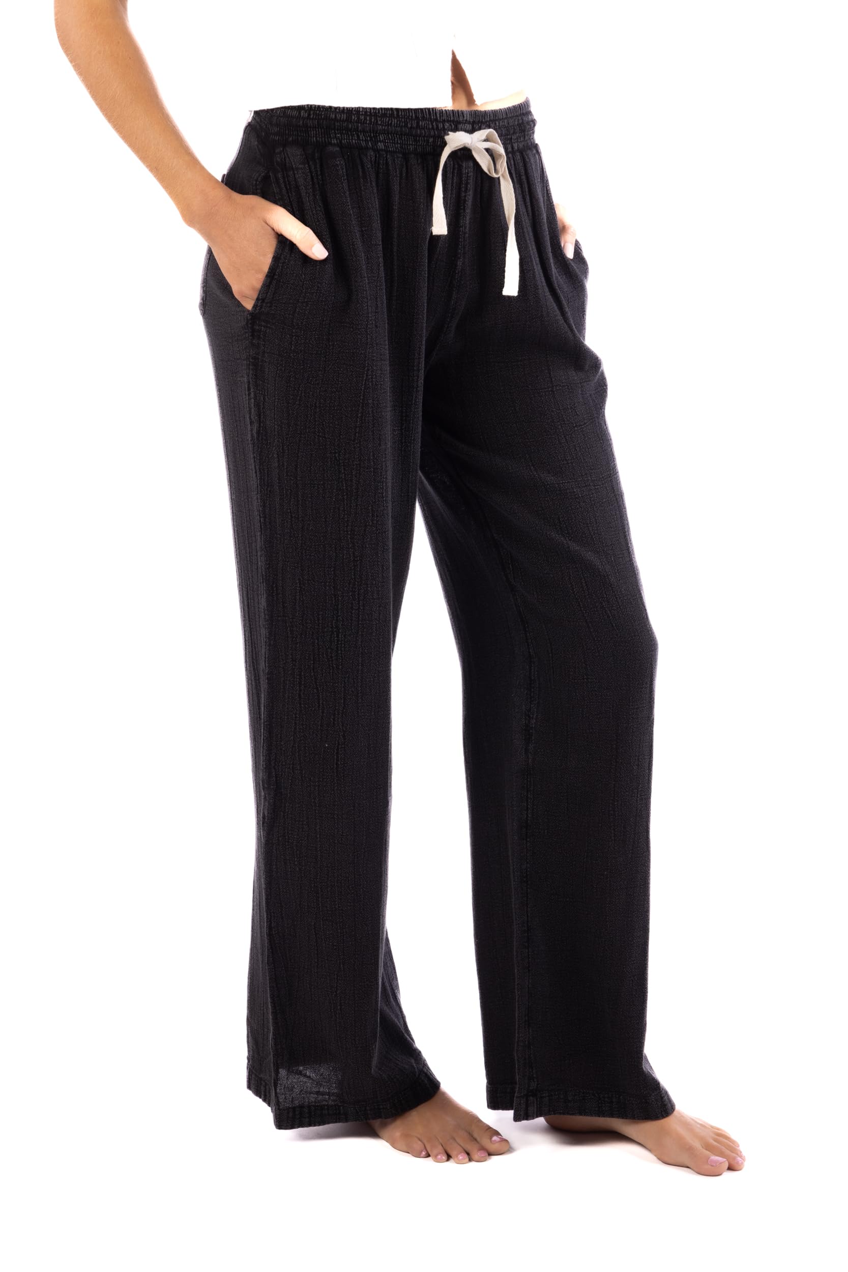 Rip Curl Women's Cotton Crepe Poplin Beach Pants – Smocked Waist, Front & Back Pockets & Longer Length for a Relaxed Fit - Image 3