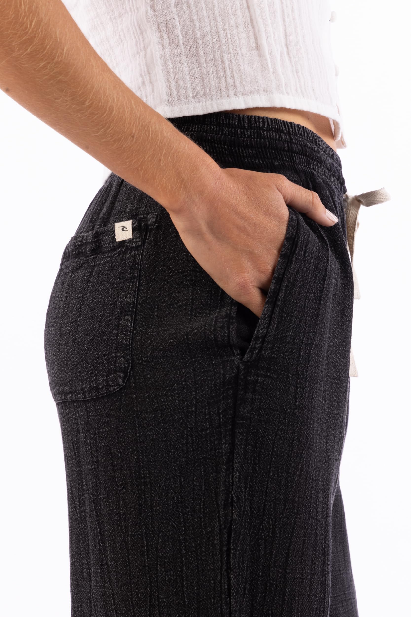Rip Curl Women's Cotton Crepe Poplin Beach Pants – Smocked Waist, Front & Back Pockets & Longer Length for a Relaxed Fit - Image 5