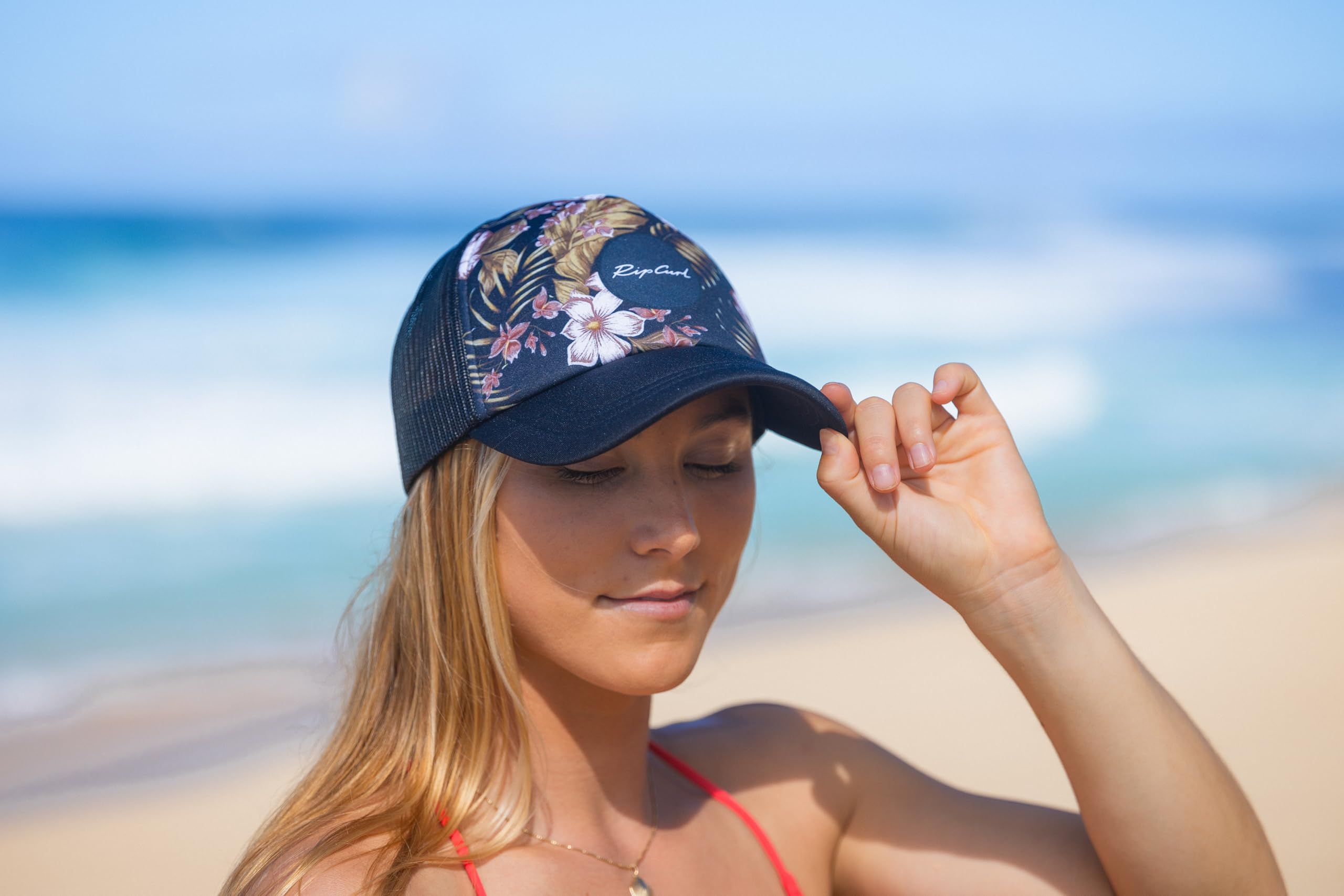 Rip Curl Women's Trucker, Baseball Hat with Adjustable Snapback and Curved Brim for Sun Protection - Image 4